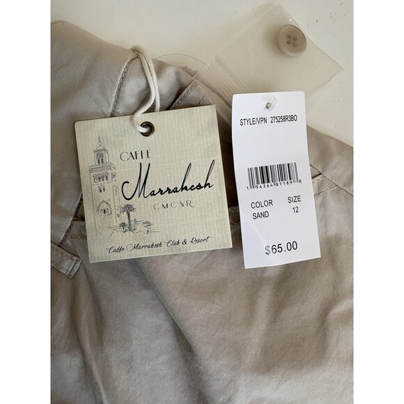 NWT Ladies Caffe Marrakech Tan Wide Leg Ankle Hi Waist Lightweight Pants Size 12 - Picture 2 of 8